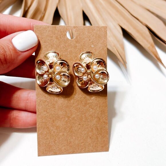 Flower statement earrings #805 - Picture 1 of 4